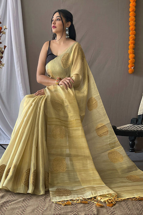 Load image into Gallery viewer, Woebegone Pista Soft Banarasi Tissue Silk Saree With Amiable Blouse Piece
