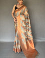 Palimpsest Grey Soft Banarasi Silk Saree With Pleasurable Blouse Piece