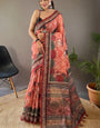 Charming Pink Digital Printed Tussar Silk Saree With Ravishing Blouse Piece