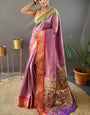 Majesty Pink Paithani Silk Saree With Preferable Blouse Piece