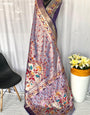 Wonderful Lavender Paithani Silk Saree With Alluring Blouse Piece