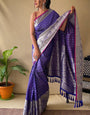 Murmurous Royal Blue Soft Banarasi Silk Saree With Lassitude  Blouse Piece