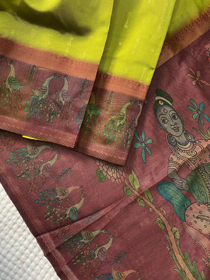 Sonorous Green Soft Chanderi Silk Printed Saree With Devastating Blouse Piece