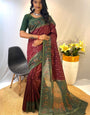 Surpassing Maroon Printed Soft Chanderi Silk Saree With Gratifying Blouse Piece