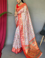 Profuse Baby Pink Kalamkari Printed Saree With Jubilant Blouse Piece