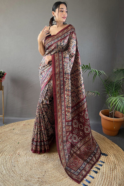 Load image into Gallery viewer, Flamboyant Black Digital Printed Soft Silk Saree With Fairytale Blouse Piece
