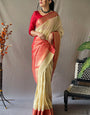 Panache Beige Cotton Silk Saree With Scrupulous Blouse Piece