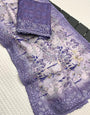 Sizzling Lavender Embroidery Work Tussar Silk Saree With Unequalled Blouse Piece