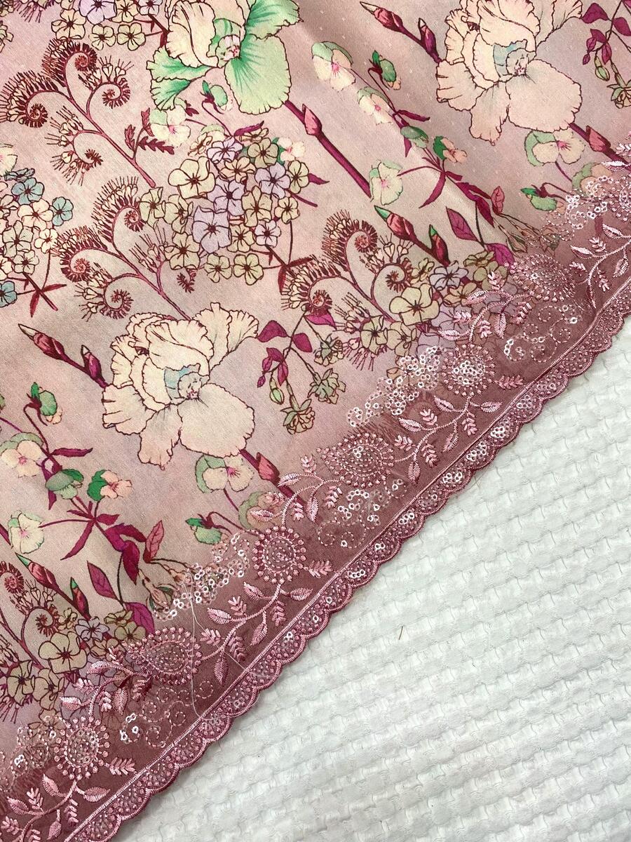 Cynosure Wine Embroidery Work Tussar Silk Saree With Flaunt Blouse Piece