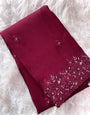 Staring Maroon Embroidery Work Organza Silk Saree With Smart Blouse Piece