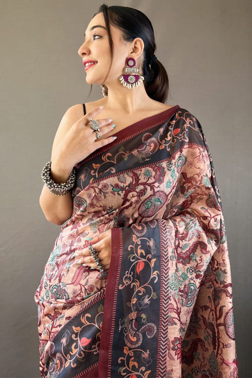 Load image into Gallery viewer, Inspiring Pink Digital Printed Cotton Silk Saree With Preferable Blouse Piece
