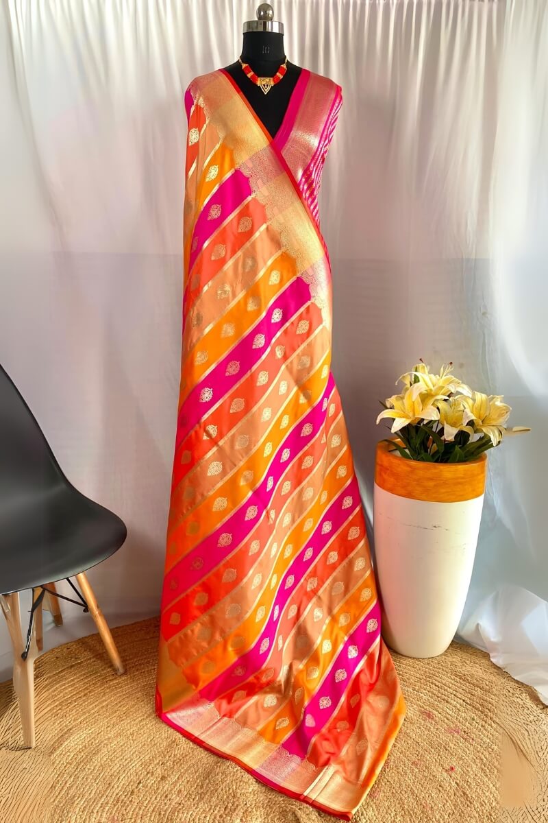 Sempiternal Multicolor Soft Banarasi Silk Saree With Charismatic Blouse Piece