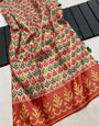 Skinny Beige Digital Printed Saree With Ethnic Blouse Piece