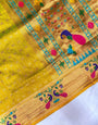 Resplendent Mehndi Paithani Silk Saree With Incredible Blouse Piece