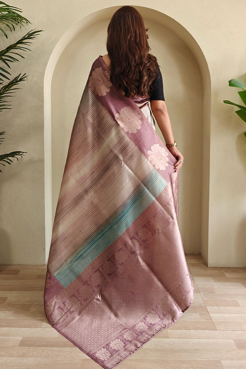 Desirable Brown Soft Banarasi Silk Saree With Glorious Blouse Piece