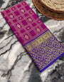 Divine Purple Kanjivaram Silk Saree With Adoring Blouse Piece