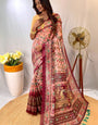 Exquisite Pink Kalamkari Printed Saree With Resonant Blouse Piece