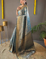 Stylish Blue Kanjivaram Silk Saree With Charming Blouse Piece