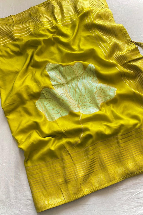 Load image into Gallery viewer, Captivating Mustard Soft Banarasi Silk Saree With Blissful Blouse Piece
