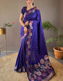 Prominent Royal Blue Soft Banarasi Silk Saree With Glorious Blouse Piece