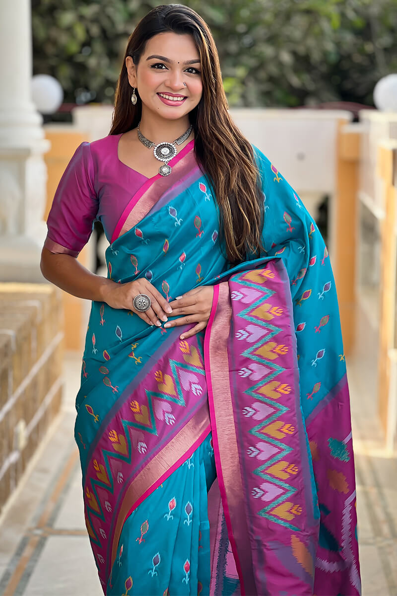 Jubilant Friozi Soft Banarasi Silk Saree With Verdant Blouse Piece