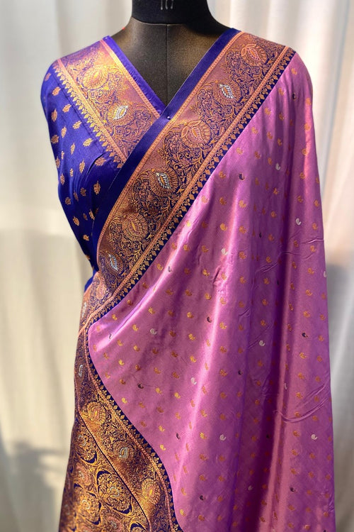 Load image into Gallery viewer, Radiant Lavender Soft Banarasi Silk Saree With Flamboyant Blouse Piece
