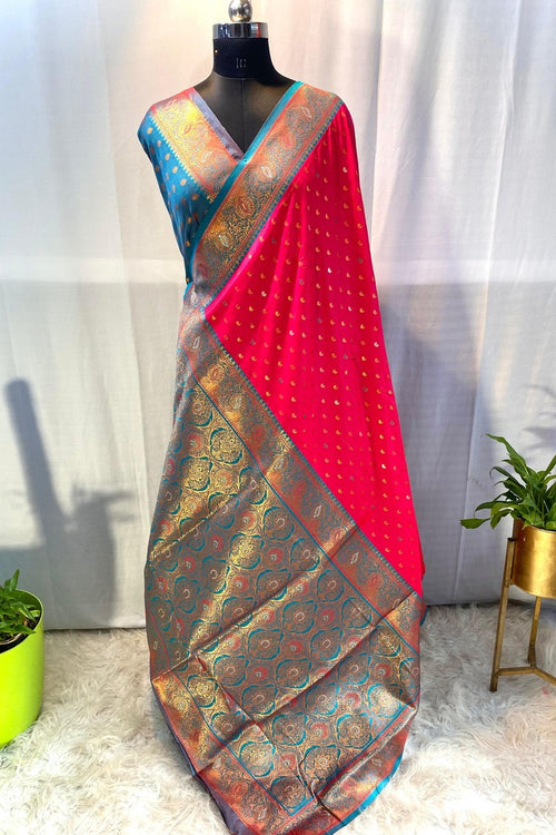 Load image into Gallery viewer, Susurrous Red Soft Banarasi Silk Saree With Confounding Blouse Piece
