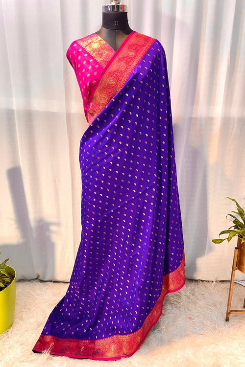 Load image into Gallery viewer, Tempting Royal Blue Soft Banarasi Silk Saree With Prodigal Blouse Piece
