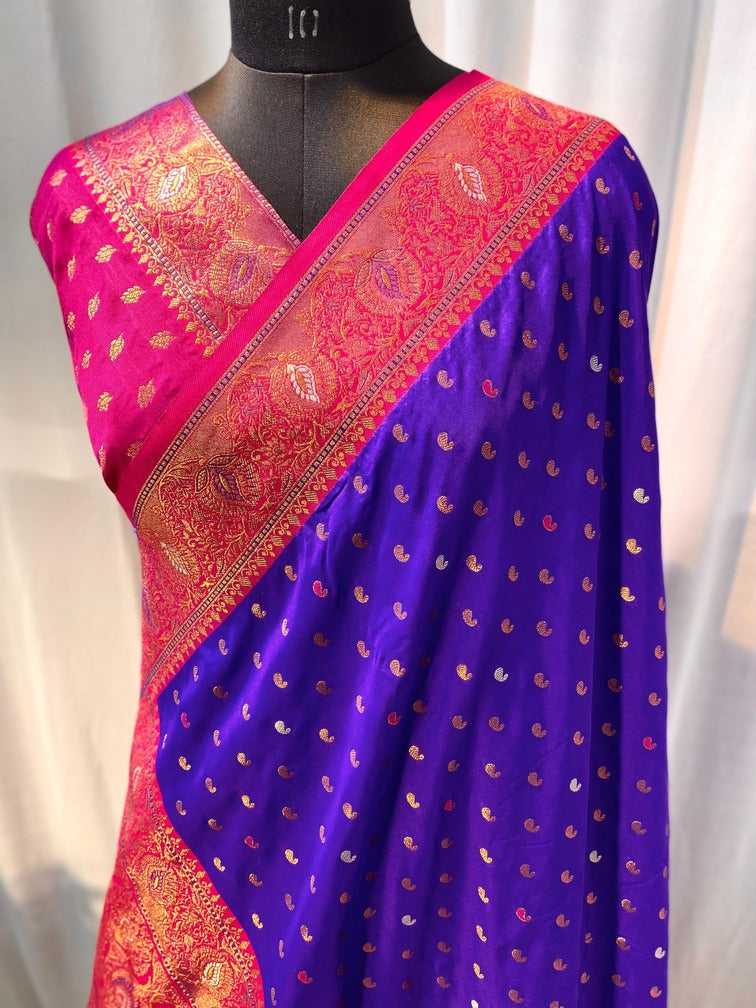 Tempting Royal Blue Soft Banarasi Silk Saree With Prodigal Blouse Piece