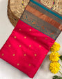 Enigmatic Dark Green Soft Banarasi Silk Saree With Panache Blouse Piece