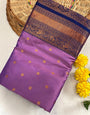 Tempting Lavender Soft Banarasi Silk Saree With Staggering Blouse Piece