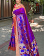 Delightful Purple Paithani Silk Saree With Inspiring Blouse Piece