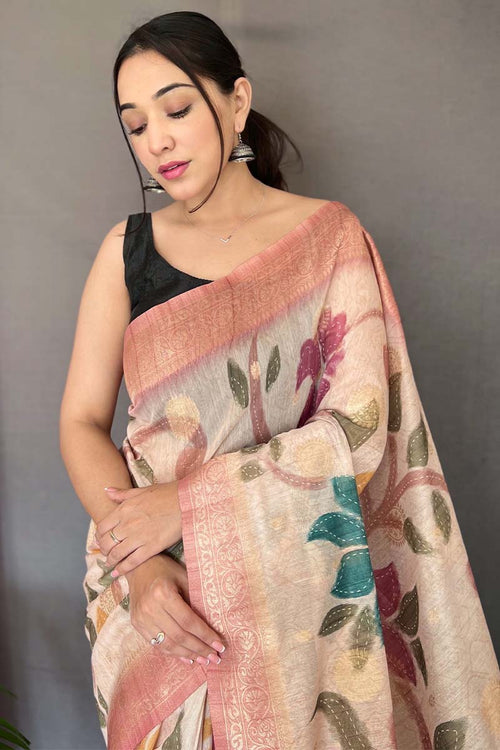 Load image into Gallery viewer, Traditional Pink Soft Banarasi Silk Saree With Beauteous Blouse Piece
