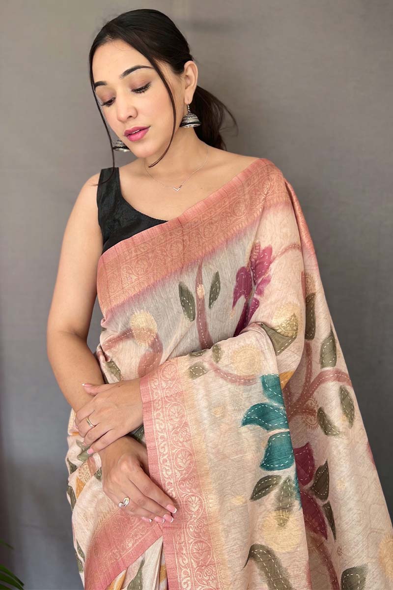 Traditional Pink Soft Banarasi Silk Saree With Beauteous Blouse Piece