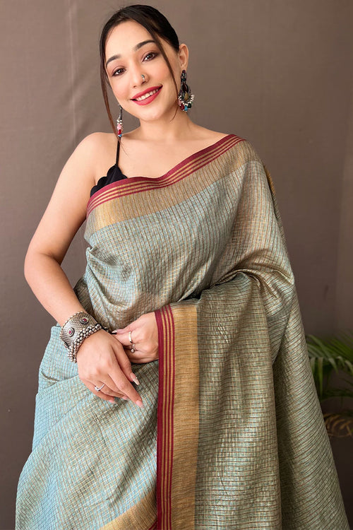 Load image into Gallery viewer, Stylish Teal Green Soft Banarasi Silk Saree With Gratifying Blouse Piece
