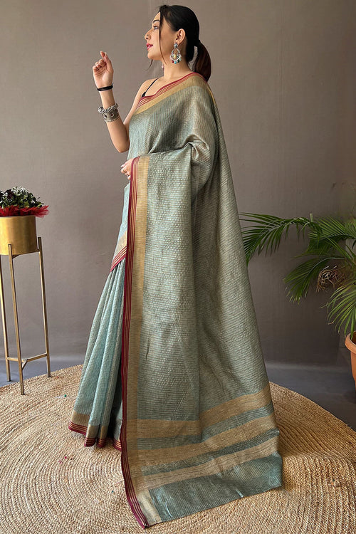 Load image into Gallery viewer, Stylish Teal Green Soft Banarasi Silk Saree With Gratifying Blouse Piece
