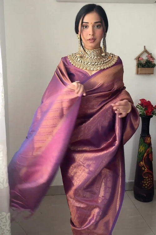Purple Color Silver - Gifted Wedding Saree | Rainbow Silks Sarees