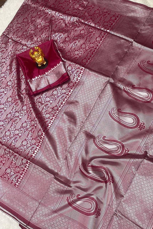 Load image into Gallery viewer, Wonderful Wine Soft Banarasi Silk Saree with Stylish Blouse Piece
