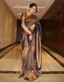 Fantabulous Black Soft Silk Saree with Incomparable Blouse Piece