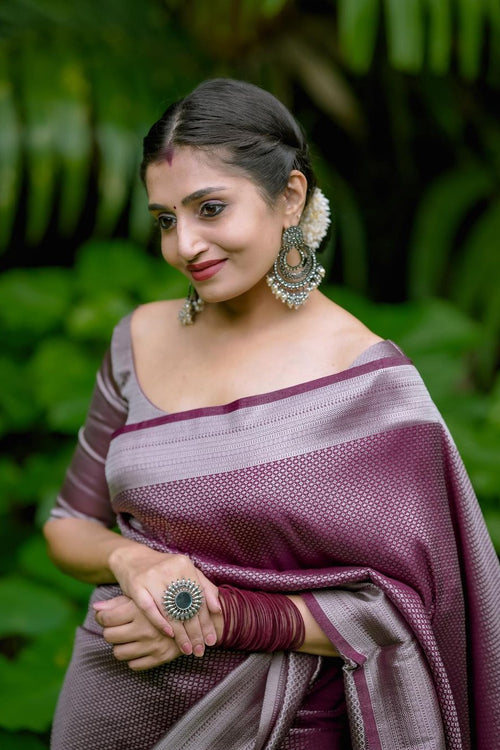 Load image into Gallery viewer, Snazzy Brown Soft Silk Saree with Tempting Blouse Piece
