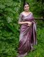 Snazzy Brown Soft Silk Saree with Tempting Blouse Piece