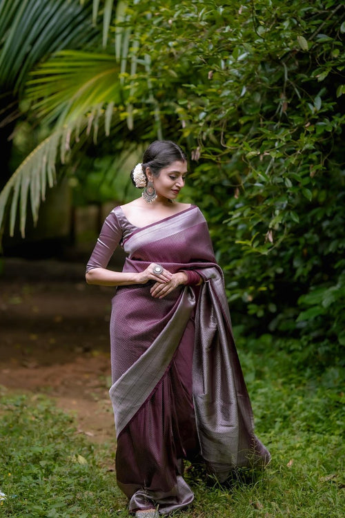 Load image into Gallery viewer, Snazzy Brown Soft Silk Saree with Tempting Blouse Piece
