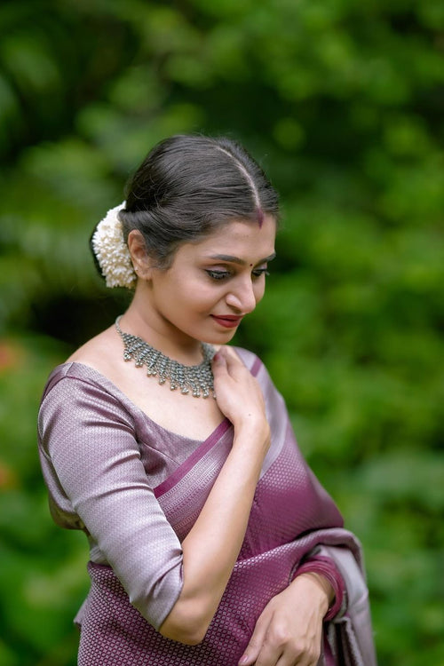 Load image into Gallery viewer, Snazzy Brown Soft Silk Saree with Tempting Blouse Piece
