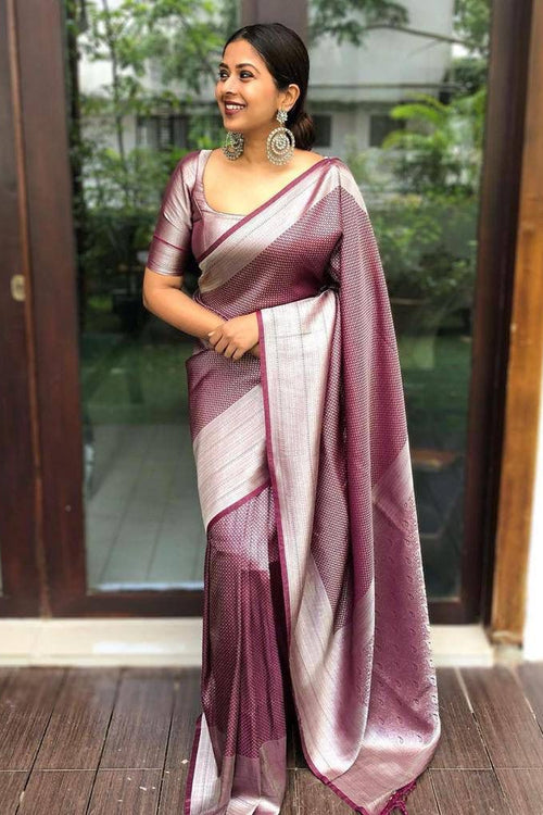 Load image into Gallery viewer, Unequalled Brown Soft Silk Saree with Scintilla Blouse Piece
