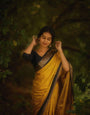 Lovely Yellow Soft Banarasi Silk Saree With Gleaming Blouse Piece