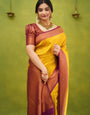 Epiphany Golden Soft Silk Saree with Improbable Blouse Piece
