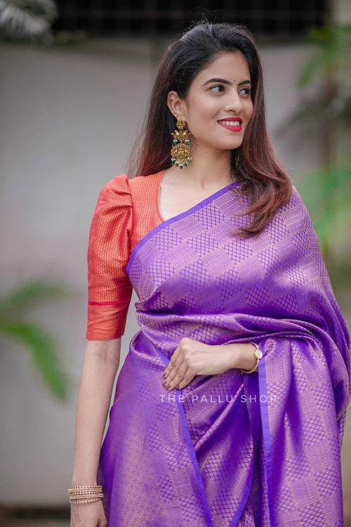 Load image into Gallery viewer, Redolent Royal Blue Soft Silk Saree with Panoply Blouse Piece
