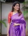 Redolent Royal Blue Soft Silk Saree with Panoply Blouse Piece