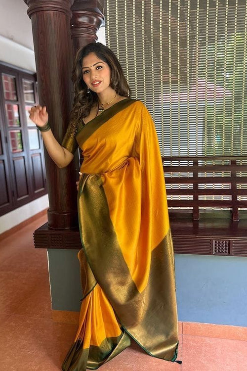 Load image into Gallery viewer, Dazzling Yellow Soft Silk Saree with Beautiful Blouse Piece
