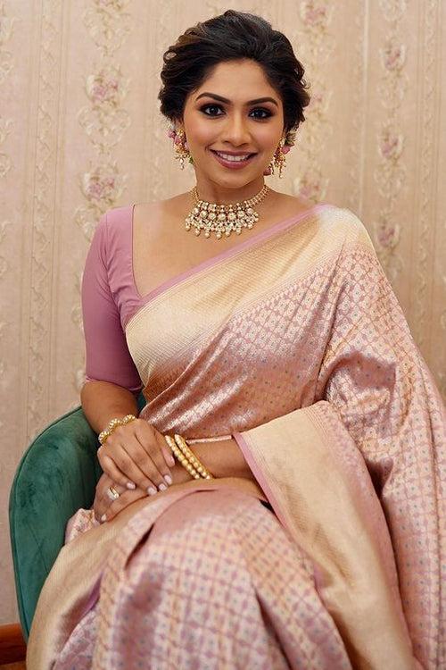 Load image into Gallery viewer, Excellent Baby Pink Soft Silk Saree With Effervescent Blouse Piece
